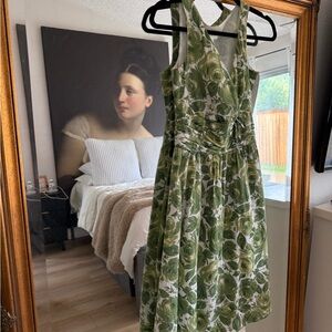 Floral Green Sleeveless Dress